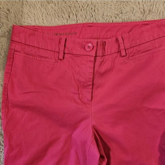 Talbots Perfect Skimmer Cropped Pants Womens Size 2 Pink Capris - Picture 2 of 7